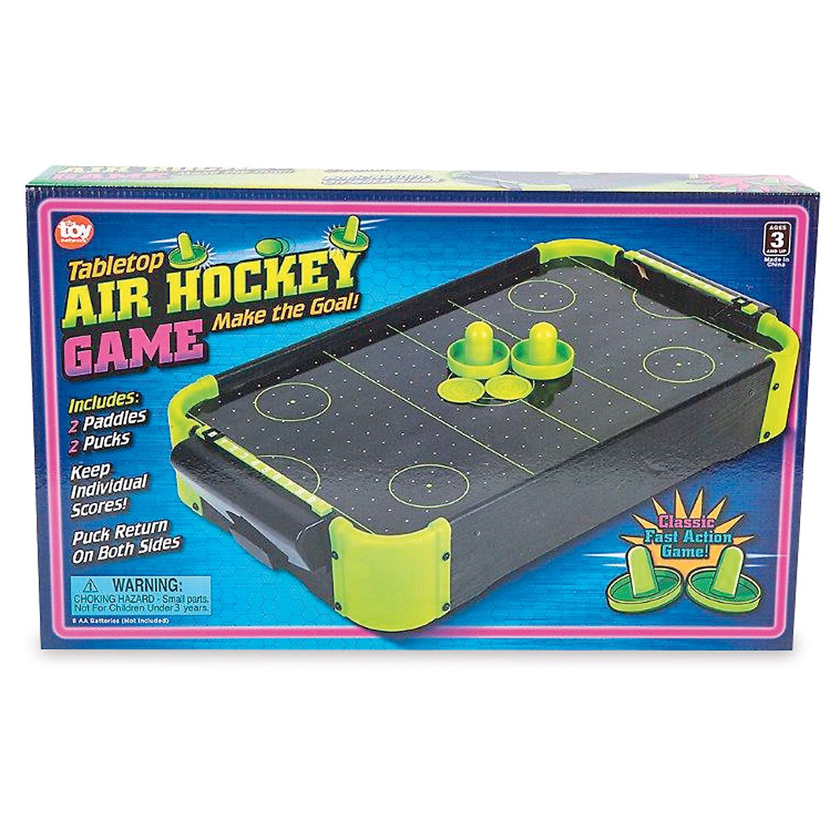 Neon Tabletop Air Hockey Game Lillian Vernon
