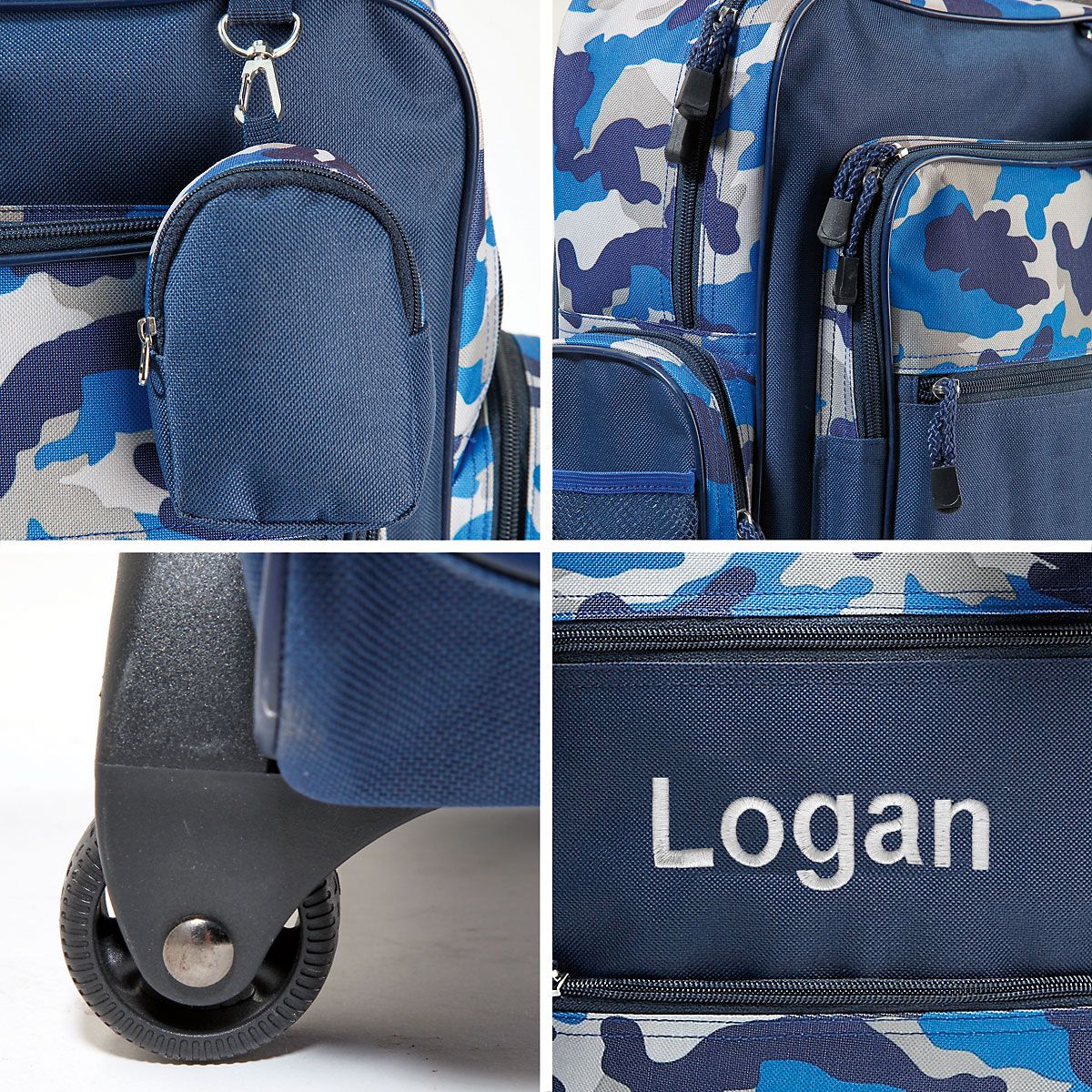 Blue Camo Personalized Rolling Luggage Lillian Vernon