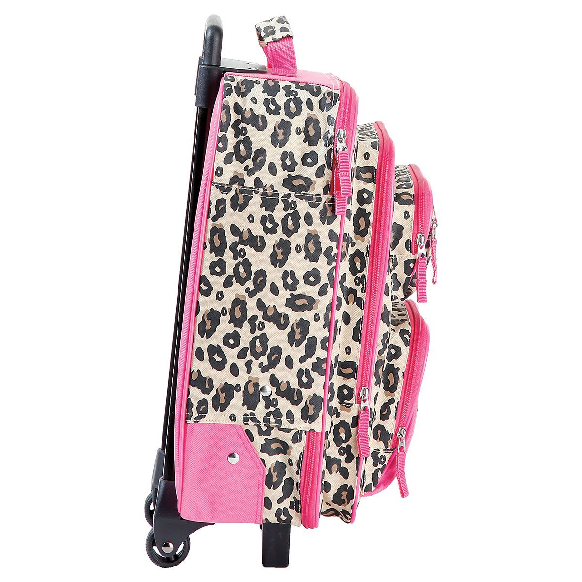 black leopard print luggage