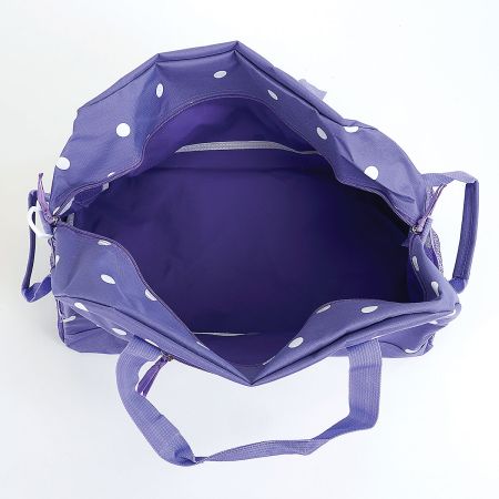Purple with White Dots Duffel Bag | Lillian Vernon