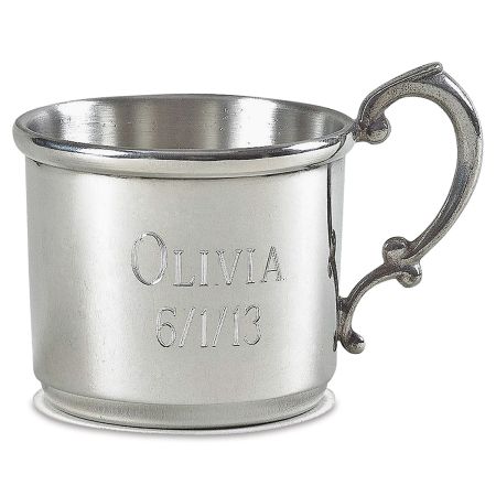 Empire Pewter Classic Beaded Baby Cup - Elegant Keepsake For New...