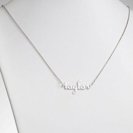 Script Lowercase Name Sterling Silver Necklace