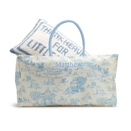 Blue Thank Heaven Pillow Door Hanger Decor