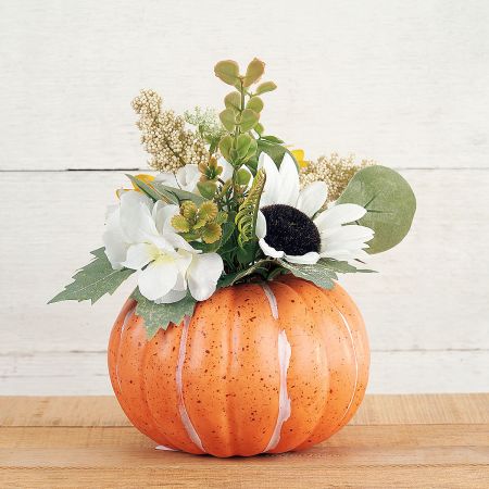 Fall Pumpkin with Flowers Bouquet Display | Lillian Vernon