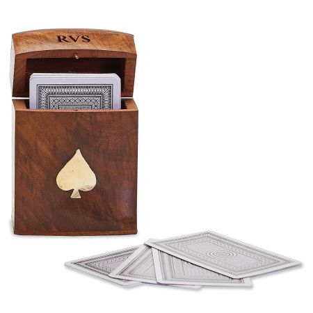 Write His Own Personalized Wood Playing cheapest Card Box