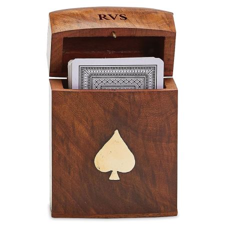 Wood Playing Card Monogrammed Box Set | Lillian Vernon