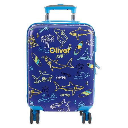 Sharks Personalized Hard Shell Rolling Luggage for Kids Lillian Vernon