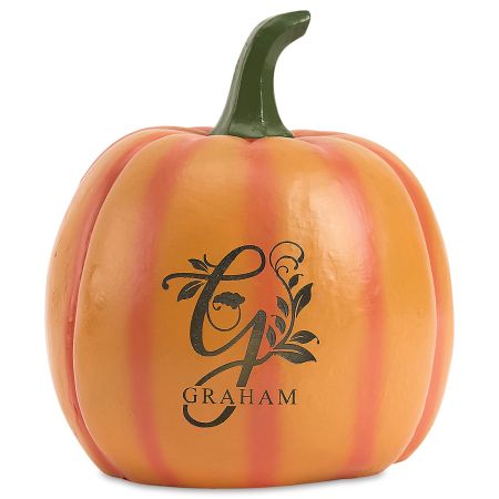 LED Personalized Jack-O'-Lantern with Initial | Lillian Vernon