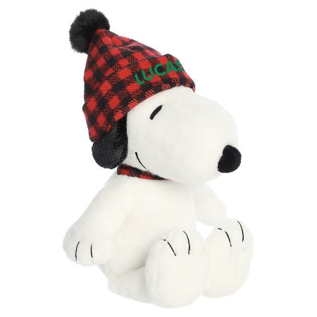 Winter Plaid Personalized Snoopy™ and Woodstock | Lillian Vernon
