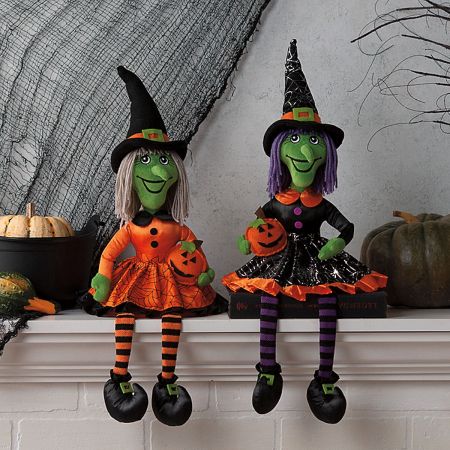 Orange Witch Shelf Sitter | Lillian Vernon