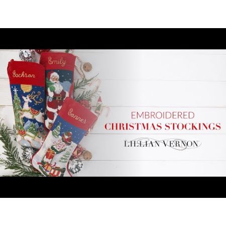 Santa Heirloom Needlepoint Personalized Christmas Stocking