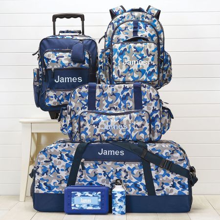 Blue camo backpacks on sale