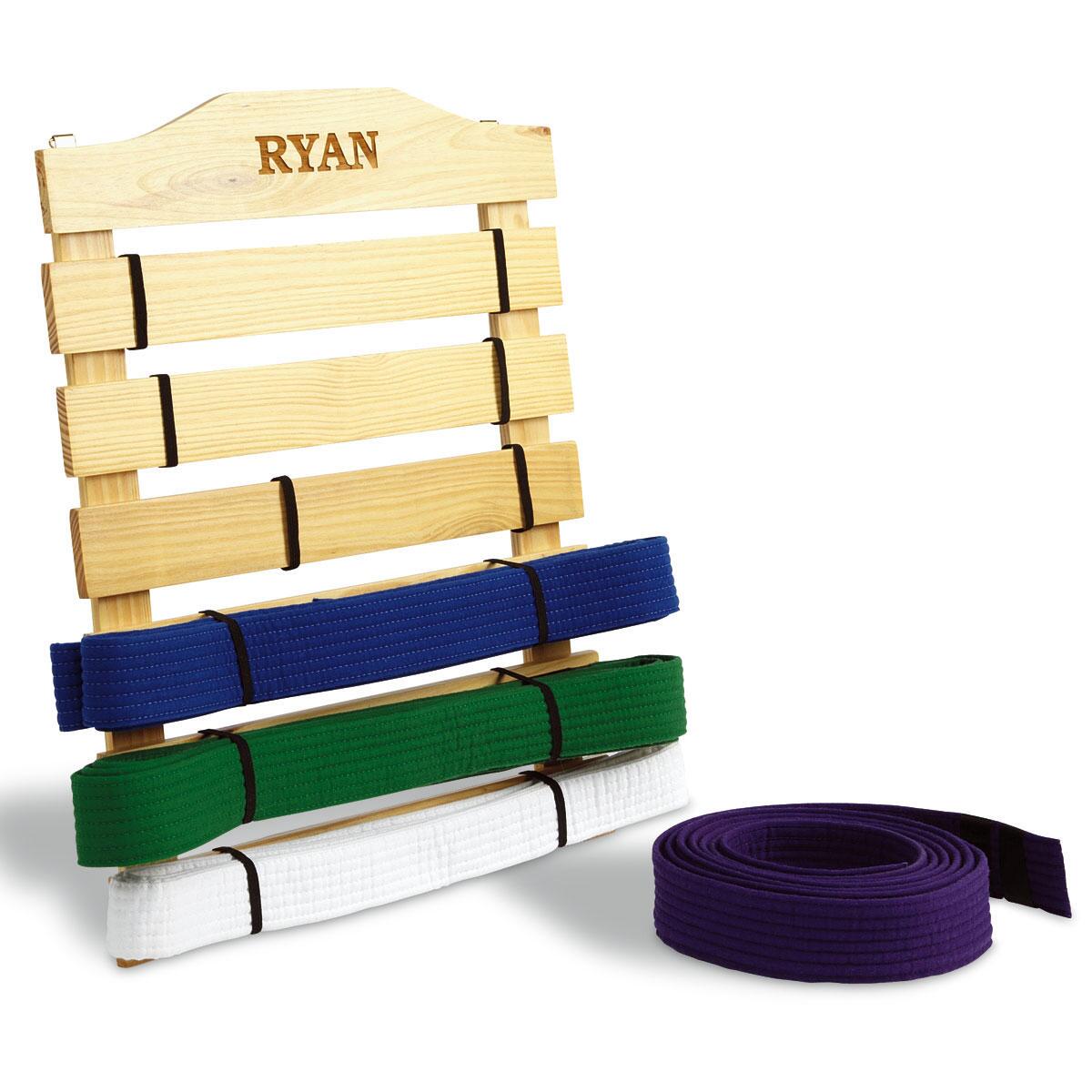 Personalized Wooden Martial Arts Belt Rack Lillian Vernon