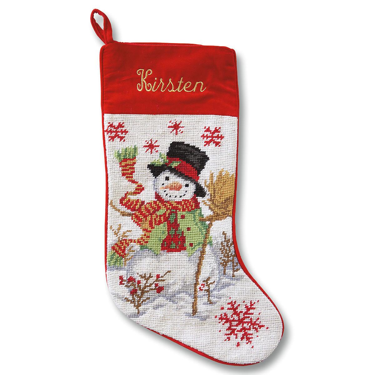  Lillian Vernon Train Personalized Heirloom Needlepoint  Christmas Stocking - Wool with Cotton, 9 1/2 x 17 : Home & Kitchen