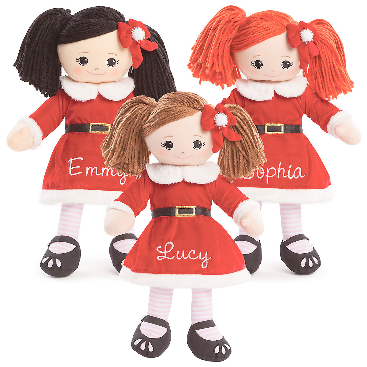 Personalized Rag Doll in Santa Dress Lillian Vernon