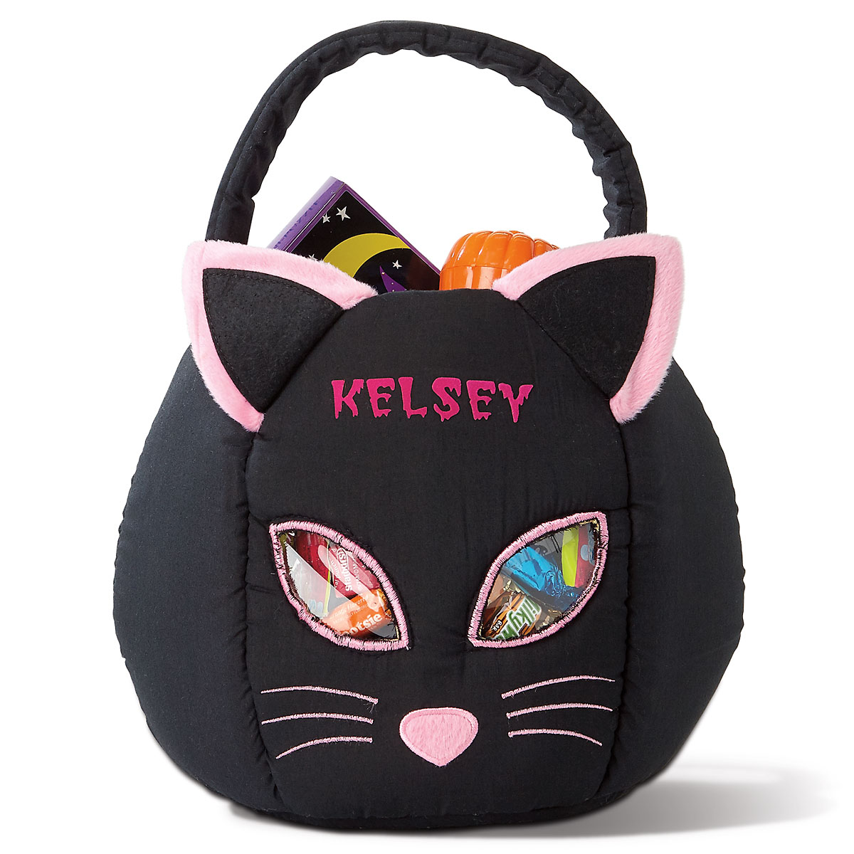 Black Cat Personalized Halloween Treat Bag Lillian Vernon